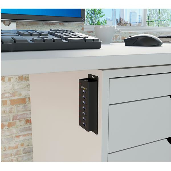 7 Port USB 3.0 Hub (5 Gbps) - Metal Enclosure - Desktop or Wall Mountable - Rugged & industrial Powered USB Expander and Splitter Hub (ST7300U3M) Hub 7 porte USB - ST7300U3M