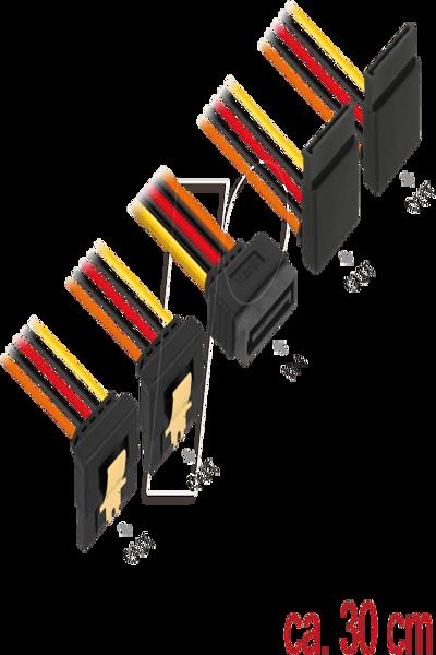 Delock Strömfördelare - SATA-ström (P) fäst vid SATA-ström (R) metallklämma - 60154