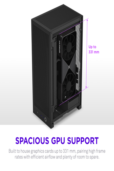 NZXT H2 Flow 2026 All Black MidiTower Mesh CC-H21FB-01 - Mini tower - ATX - CI-H21FB-01