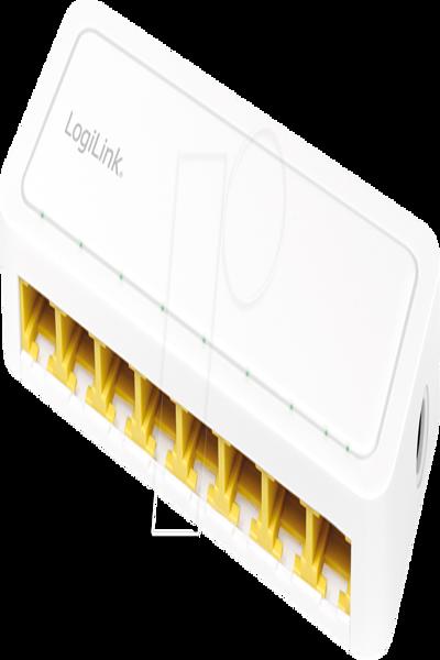Commutateur Ethernet Gigabit 8 ports LogiLink Blanc
