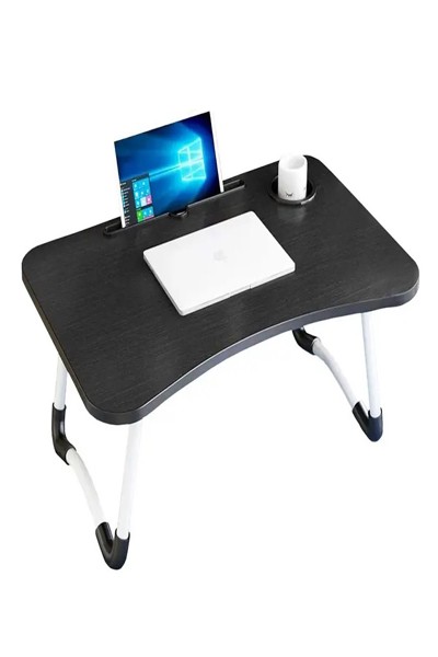 Table de lit noire pour ordinateur portable Extralink de 40 x 60 cm