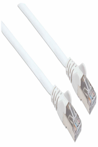 Intellinet Network Patch Cable - Cat7 Cable/Cat6A Plugs - 2m - White - Copper - S/FTP - LSOH / LSZH - PVC - Gold Plated Contacts - Snagless - Booted - Polybag - 2 m - Cat7 - S/FTP (S-STP) - RJ-45 - RJ-45 - White - 741385