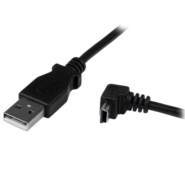 StarTech.com 2m USB auf Mini USB Anschlusskabel abgewinkelt - USB A zu Mini B Kabel - 1 x USB A (St), 1 x USB Mini B (St) - Schwarz - USB-Kabel - 2 m - USBAMB2MD