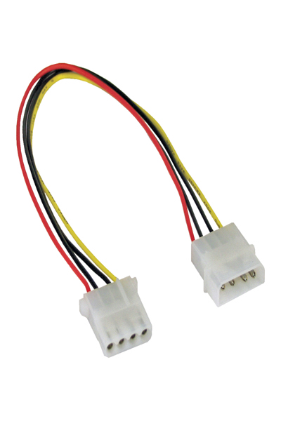 Câble d'alimentation interne en Y InLine 1x Molex 5,25" / 2x disquette 3,5" 0,20 m