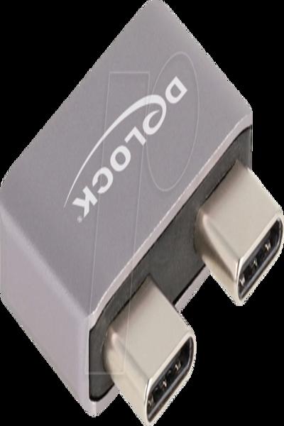 Delock USB-adapter - 24-stifts USB-C (hane) till 24-stifts USB-C (F) - 60055