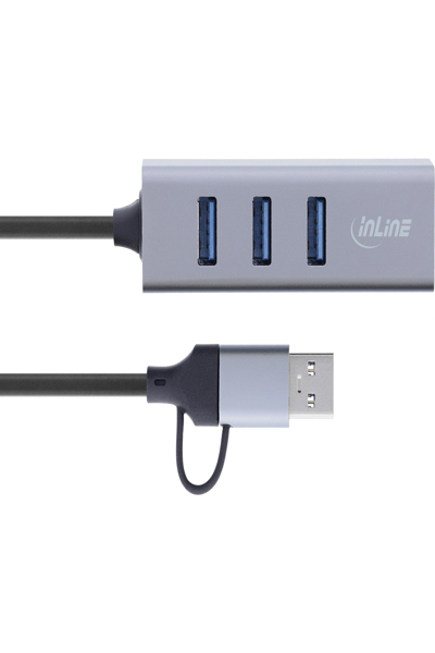 Buy InLine 4-in1 Gigabit USB-C/USB-A Hub with RJ45