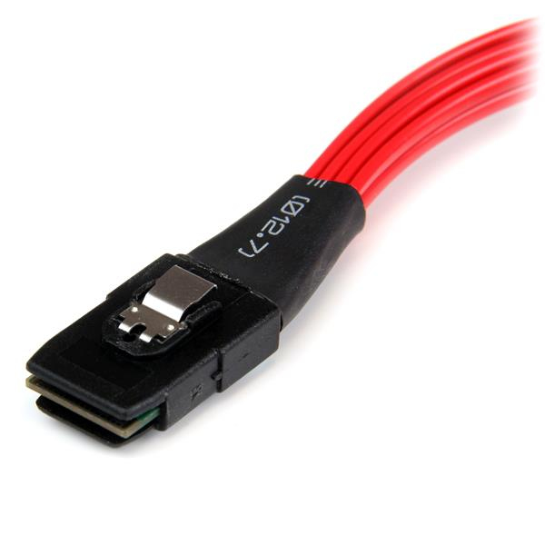StarTech 50cm SFF-8087 to 4x SATA - Internal Mini SAS to SATA Reverse Cable - 0.5 m - 1 x SFF-8087 - 4 x SATA - Male/Female - Black - Red - 100 g - SAS8087S4R50