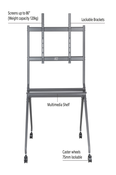 ACT Mobile tv/monitor floor stand 50" up to - Digital/Display/Video