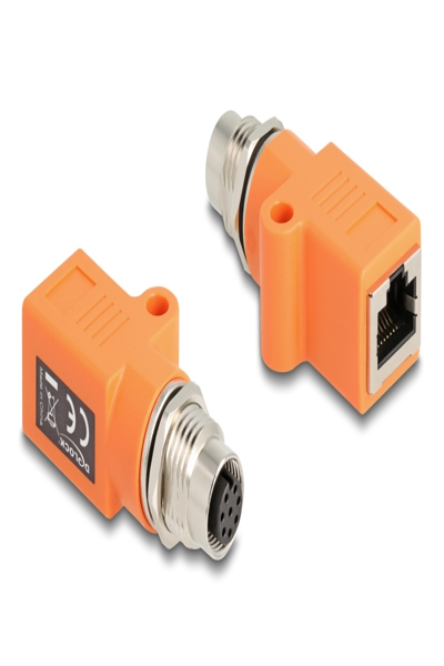 Adaptateur réseau Delock - 8 broches M12 (F) fileté vers RJ-45 (F)