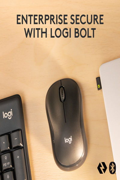 Logitech MK370 Combo for Business - Wireless - RF Wireless + Bluetooth - Membrane - AZERTY - Graphite - Mouse included - 920-012066