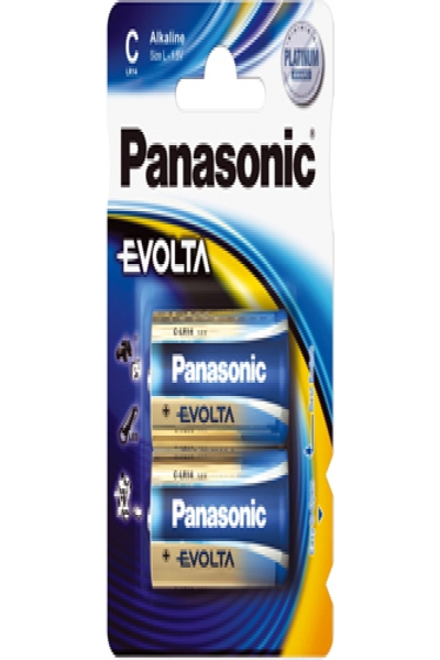 Panasonic Evolta C, Single-use battery, Alkaline, 1.5 V, 2 pcs, Blue, C - LR14EGE/2BP