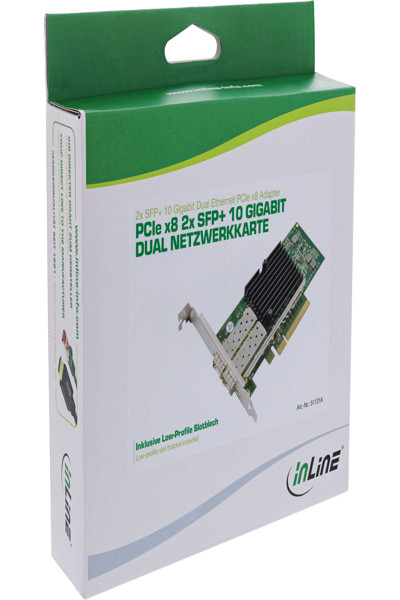 Carte réseau InLine Dual 10 Gigabit - 2x SFP+ - PCIe x8