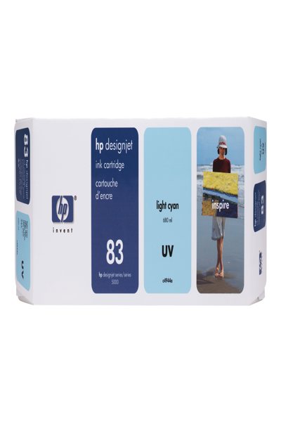 HP DesignJet 83 Ink Cartridge: Light/Photo Cyan, 680ml Original