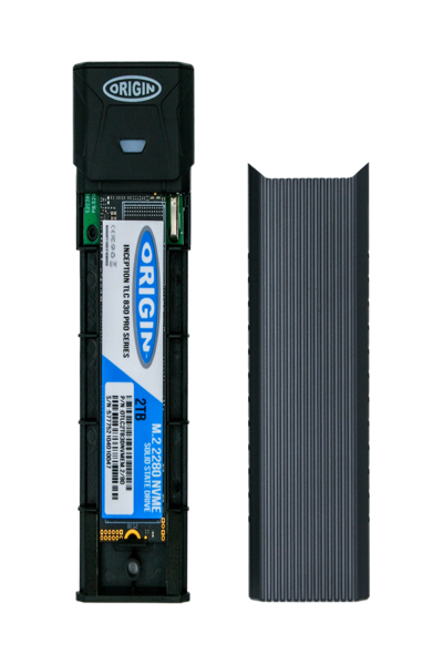 Origin Storage USB-C Single NVMe/SATA M.2 (2240/2260/2280) SSD Enclosure - 512 GB - USB Type-A / USB Type-C - 3.2 Gen 1 (3.1 Gen 1) - 3200 MB/s - Black