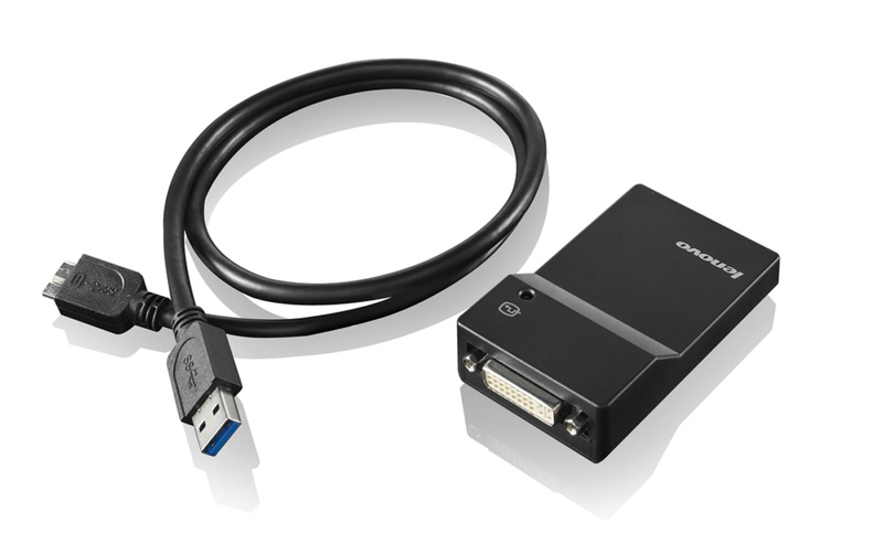 USB 3.0 to DVI/VGA Monitor Adapter - Externer Videoadapter - USB 3.0 - DVI - för Miix 510-12, 520-12, 710-12, Thinkpad 13, ThinkPad E57X, L570, P51, P71, T470, X1 Yoga - 0B47072
