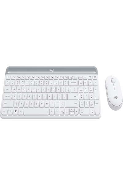 Logitech Slim Wireless Combo MK470 - Full-size (100%) - Wireless - RF Wireless - QWERTY - White - Mouse included - 920-009203