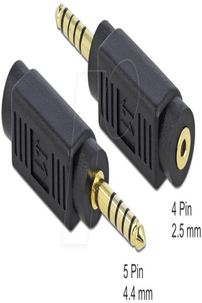 Delock Audio coupler - balanced stereo 4.4 mm male to 4-pole micro jack female - 65996