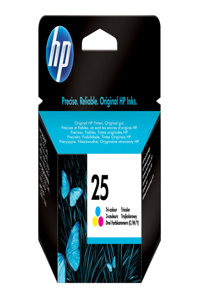HP 25 Tri-color Ink Cartridge: Standard Yield, Pigment-based, 1 Pc - 51625A