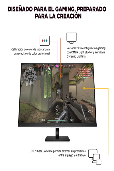 HP OMEN Transcend 32 UHD OLED Gaming Monitor: 32-inch 4K OLED gaming monitor. - 9R181AA#ABB