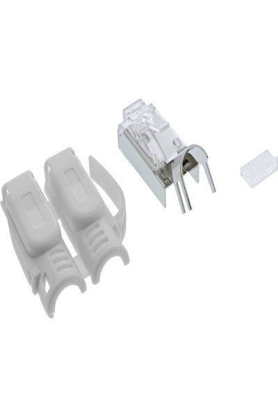 InLine Crimp connector Cat.6A RJ45 shielded - 3-piece grey 100-pack - 76016A