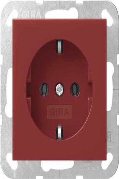 Prise GIRA SCHUKO 4455108 Système 55 Rouge