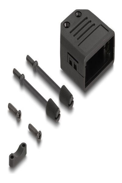 Delock Connector hood - D-Sub, for 9 pin male / female, plastic, with strain relief - 67026