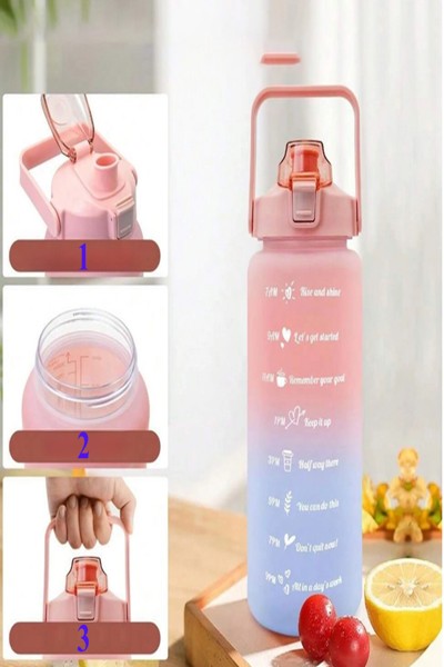 Extralink BUT-994 Bouteille d'eau motivationnelle rouge et bleue de 2000 ml