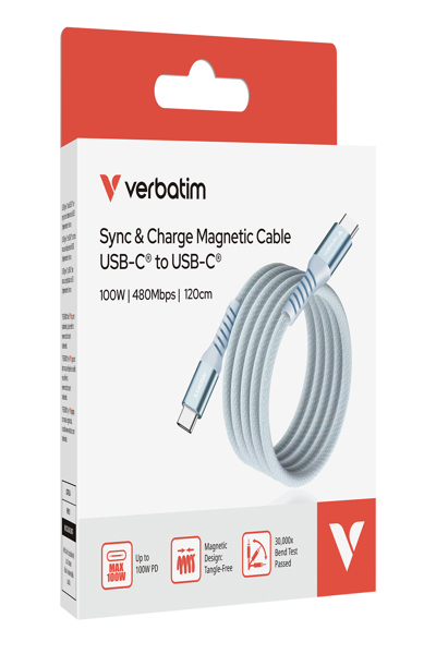 Verbatim Sync&Charge 100W USB-C/USB-C Magnetic blau 31856 - Cable - Digital - 31856