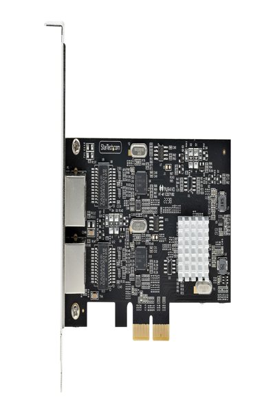 StarTech.com 2-portars 2,5 Gbps NBASE-T PCIe-nätverkskort, Intel I225-V, nätverkskort med dubbla portar för datorer, nätverkskort för flera gigabit-enheter, PCI Express-server-LAN-kort, stationärt Ethernet-gränssnitt - PR22GI-NETWORK-CARD