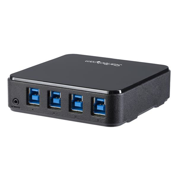 StarTech 4X4 USB 3.0 Peripheral Sharing Switch - 5 Gbit/s - Micro-USB Type-B - Black - Plastic - CE - FCC - REACH - 0 - 40 °C - HBS304A24A