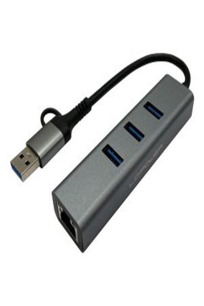 LC-POWER USB 3.2 HUB-C-MULTI-9 1XRJ45 EXTERNAL USB-C HUB