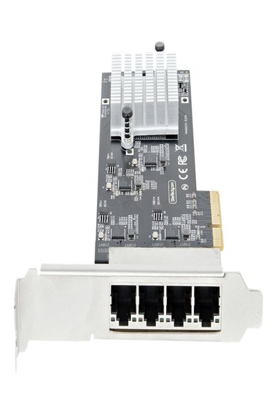 StarTech.com 4-portars 2,5 Gbps NBASE-T PCIe nätverkskort, Intel I225-V-chip, fyrportars nätverkskort för datorer, multi-gigabit nätverkskort, PCI Express-server-LAN-kort, stationärt Ethernet-gränssnittskort, PCI Express 2.0 (PR42GI-NETWORK-CARD) - PR42GI-NETWORK-CARD