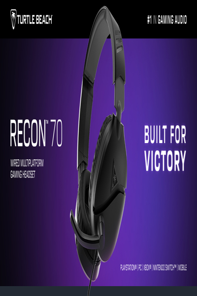 Casque de jeu filaire Turtle Beach Recon 70 noir