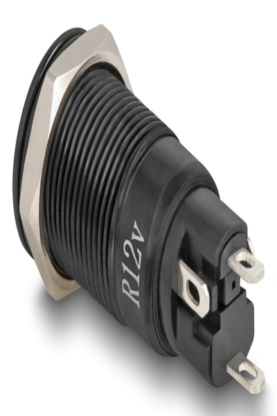 Delock Push Button Switch Black 12 V 4 x Solder - 22014