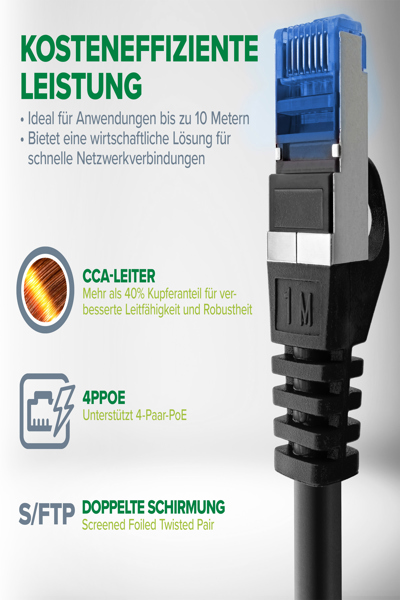 InLine patch cable - Cat.6A - S/FTP - TPE (LSZH) - CCA - green - 2m - 72602G