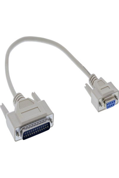 InLine Serial Cable - DB9F to DB25M - moulded plugs - beige - 0.33m - S-19255A