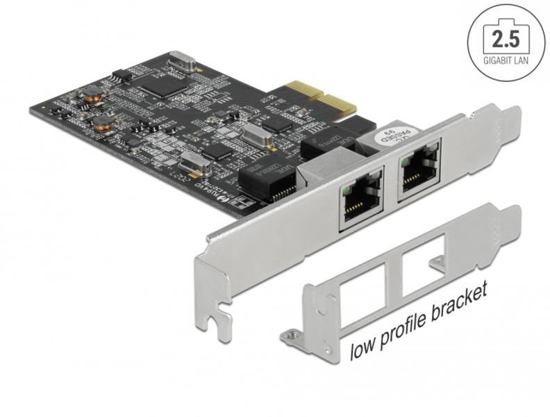 Delock PCIe x2 card to 2 x RJ45 2.5 Gigabit LAN RTL8125 - 89530