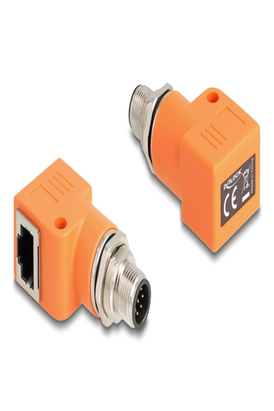 Adaptateur réseau Delock - 8 broches M12-A (M) vers RJ-45 (F) coudé