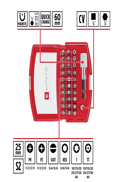 Einhell BELT CLIP 118495 Bit Set 32-piece