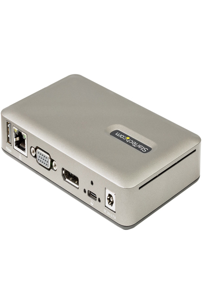 StarTech.com USB C-docka, USB-C till DisplayPort 4K 30Hz eller VGA, Mini USB-C-dockningsstation för bärbar dator med 65W strömförsörjning och genomströmningsladdning, 4-portars USB 3.1 Gen 1-hubb, GbE - DKM30CHDPDUE