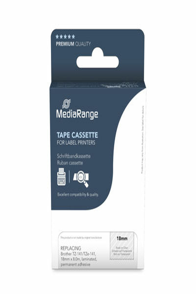 MediaRange 18mm White/Clear Tape - MRBTZ141