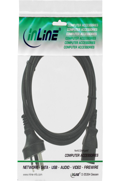 Câble d'alimentation InLine - Australie vers IEC C13 mâle 3 broches - 1,8 m