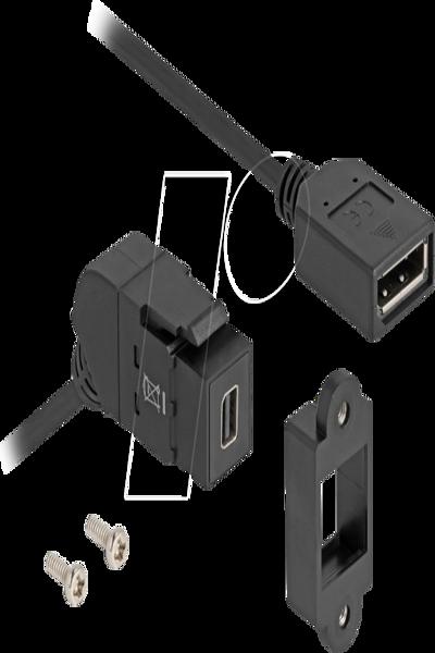 Delock DisplayPort cable - DisplayPort (F) to Mini DisplayPort (F) angled, keystone - 67155