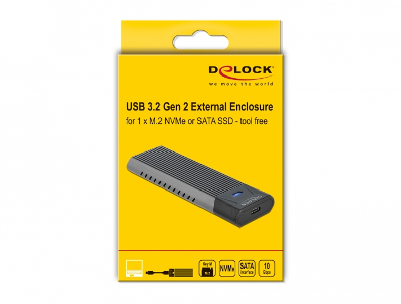 Delock external USB Type-C Combo enclosure - 42638