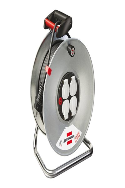 Brennenstuhl 25m H05VV-F 3G1,5 - 25 m - Black - Red - Silver - White - 4 AC outlet(s) - Black - 1 pc(s)
