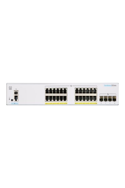 Cisco Business CBS250-24P-4X Smart Switch | 24 Port GE | PoE | 4x10G SFP+ | Limited Lifetime Protection (CBS250-24P-4X) - Managed - L3 - Gigabit Ethernet (10/100/1000) - Power over Ethernet (PoE) - Rack mounting - 1U - CBS250-24P-4X-UK