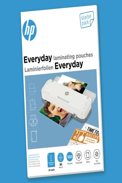 HP Laminating Pouches Everyday Starter Set: 80 Micron, A4/A5