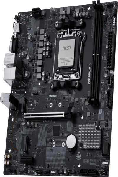MSI PRO B840M-B/Amd B840//SATA3/M.2/USB3.0/PCIe4.0/Am5/mATX - Motherboard - AMD Sockel AM5 (Ryzen Zen4) - PRO B840M-B