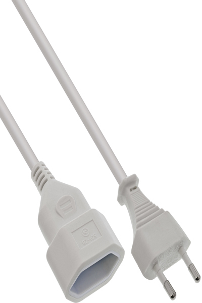 Rallonge d'alimentation InLine Euro Type C mâle/femelle - blanc - 2 m