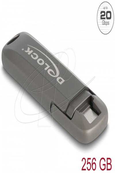 Clé USB Delock 20 Gbit/s USB-C, vitesse de lecture/s - 256 Go